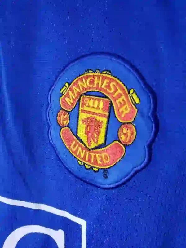 Maillot Manchester United 2007/2008 – Maillot Extérieur Rétro Manches Longues (Bleu)