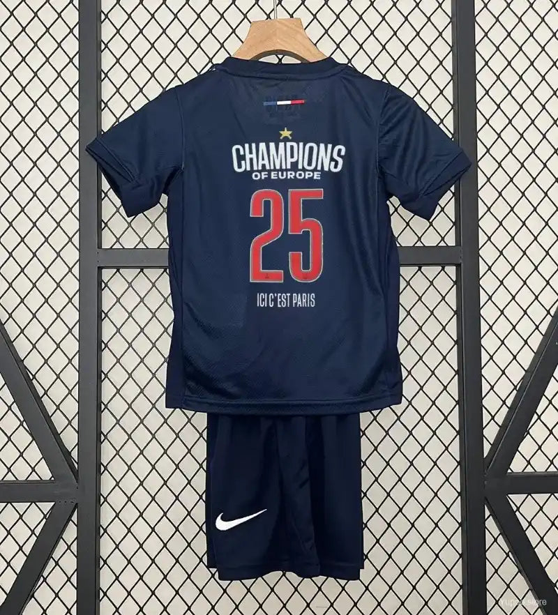 Ensemble Enfant PSG Edition Spécial Champions d'Europe 2025 24/25 Bleu