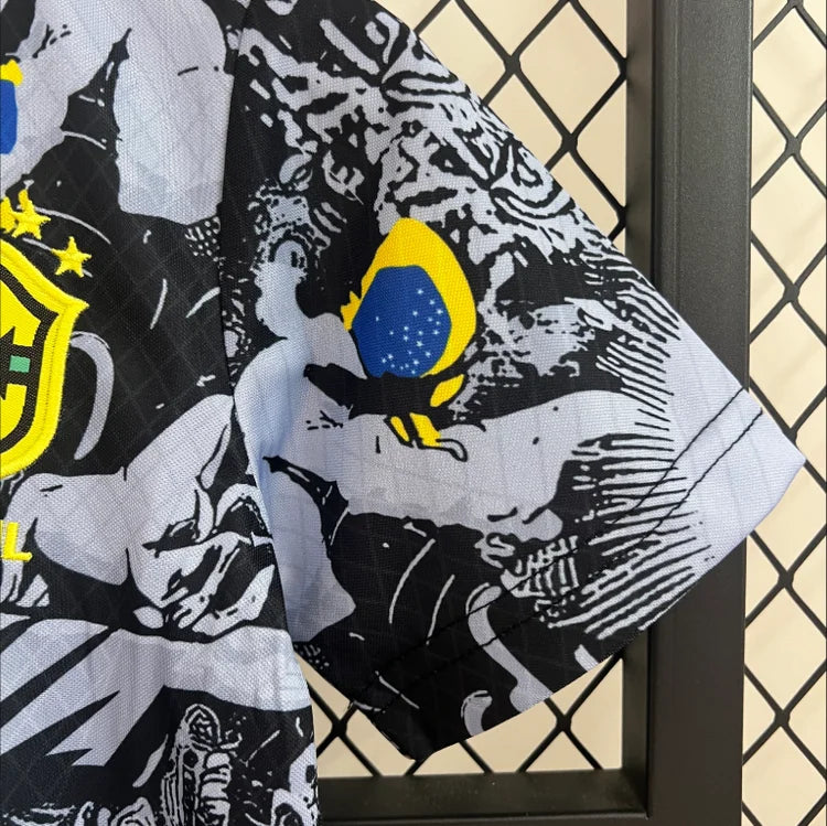 Maillots Enfant Domicile Brésil 24/25 Gris Taille 16-28