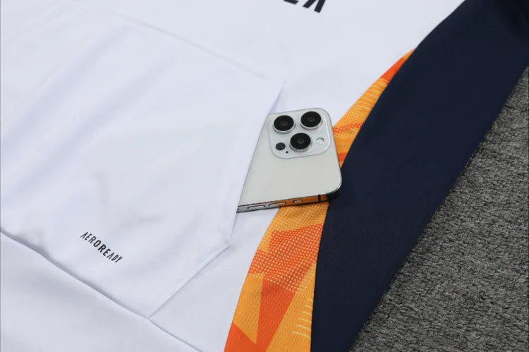 Survêtement Entraînement Real Madrid 2024/2025 Blanc et Bleu Foncé S-XXL