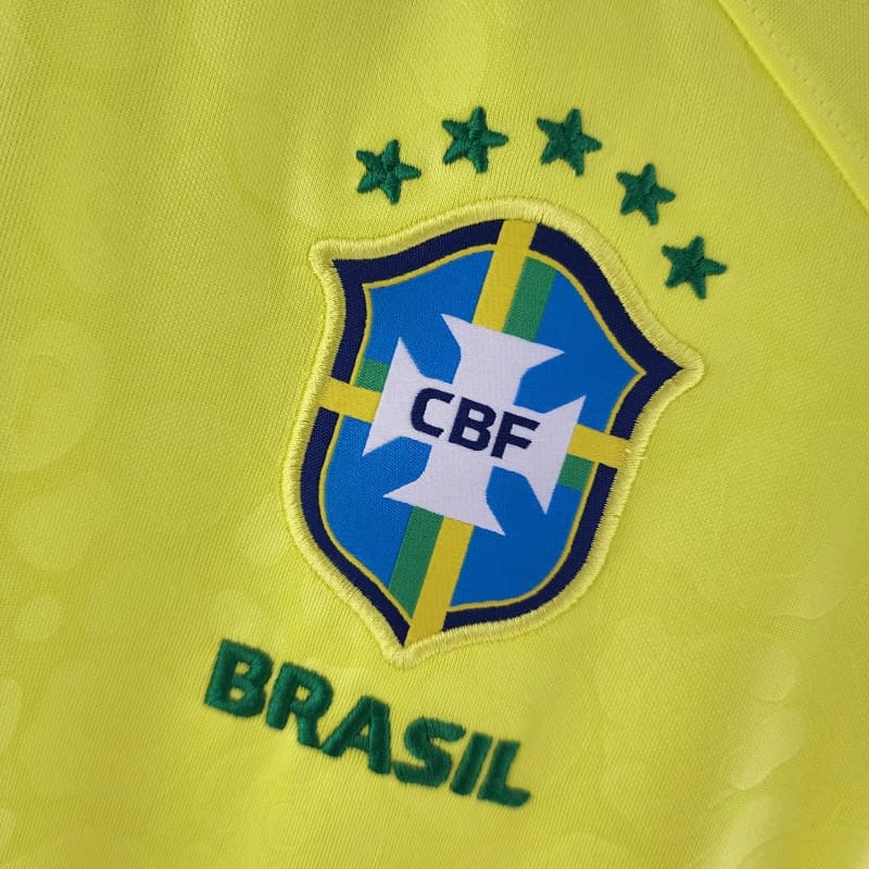Maillot Femme Brésil 2022/2023 Domicile-Edition spéciale-Maillot Femme manche courtes-Jaune (Copie)