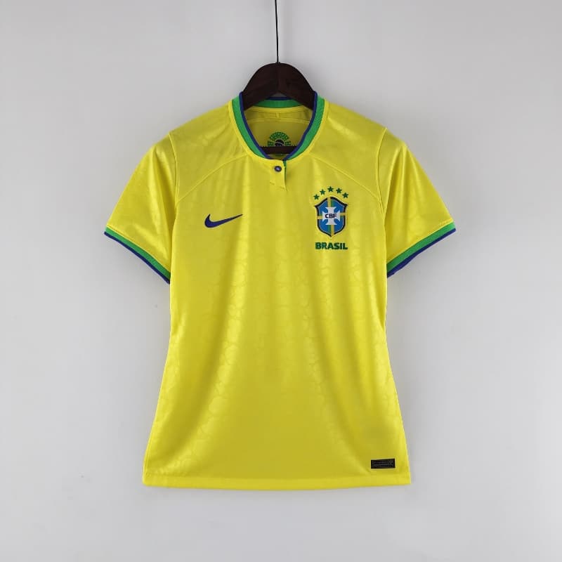 Maillot Femme Brésil 2022/2023 Domicile-Edition spéciale-Maillot Femme manche courtes-Jaune (Copie)