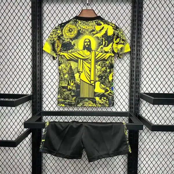 Ensemble enfant Brésil 25/26 Editions spéciale "Christ Rédempteur"- Manche courtes - Ensemble Maillot Short Enfant- Jaune