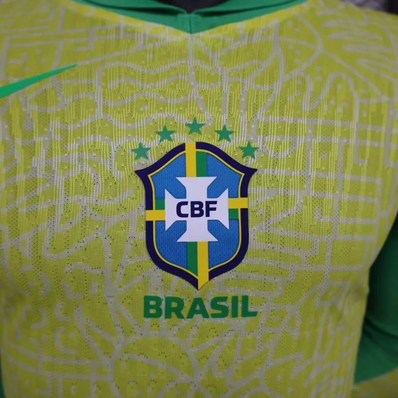 Maillots Brésil 24/25 Manches Longues Domicile Jaune