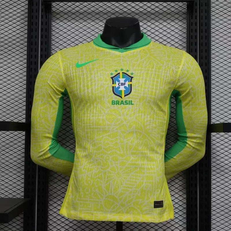 Maillots Brésil 24/25 Manches Longues Domicile Jaune