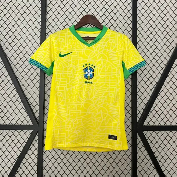 Maillot Femme Brésil 2024/2025 Domicile-Edition spéciale-Maillot Femme manche courtes-Jaune