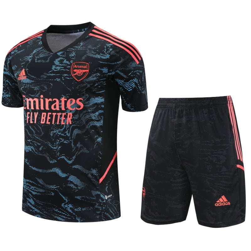Ensemble Arsenal 2023/2024 – Training Camouflage – Noir & Teintes Rouges – Homme