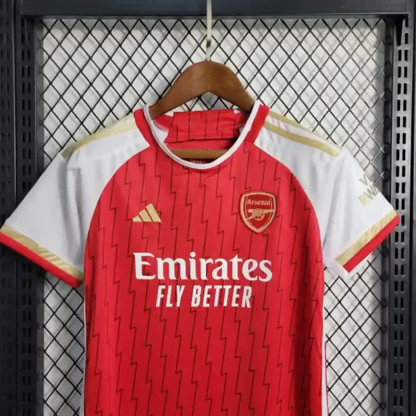 Ensemble Enfant Arsenal Domicile 2023/2024 – Maillot + Short – Rouge & Blanc