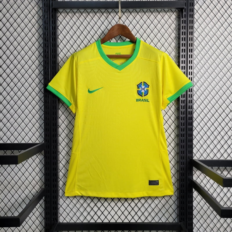 Maillot Femme Brésil 2024/2025 Domicile-Edition spéciale-Maillot Femme manche courtes-Jaune (Copie)