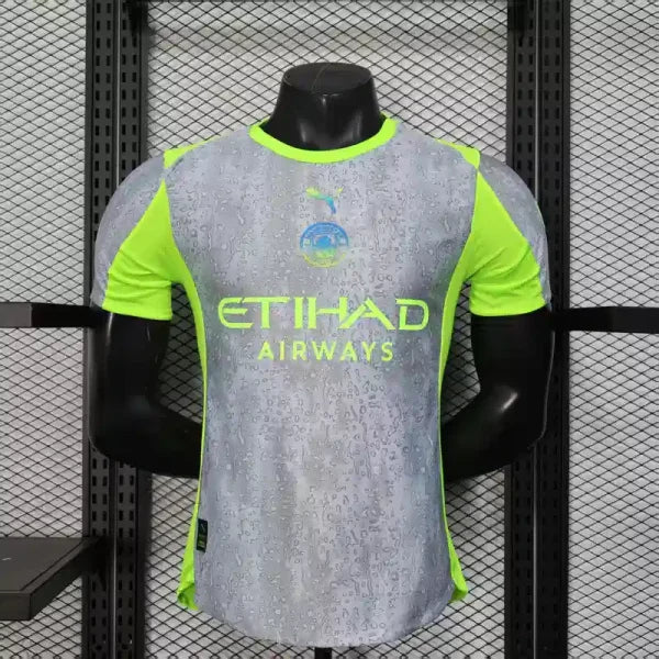 Maillot Manchester City FC 2025/2026 – Maillot Extérieur Homme (Gris à Effet Gouttes, Version Joueur)