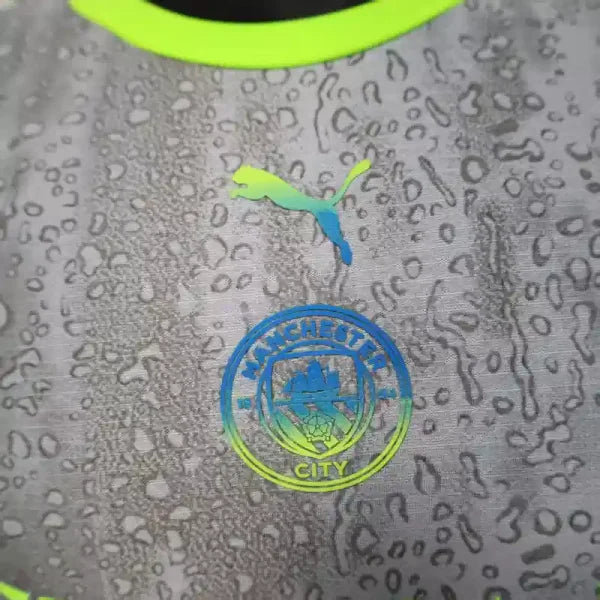 Maillot Manchester City FC 2025/2026 – Maillot Extérieur Homme (Gris à Effet Gouttes, Version Joueur)
