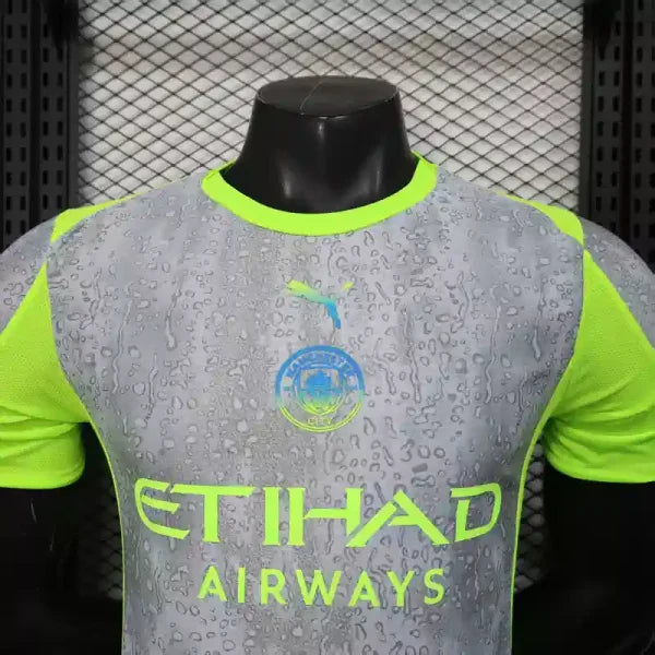 Maillot Manchester City FC 2025/2026 – Maillot Extérieur Homme (Gris à Effet Gouttes, Version Joueur)