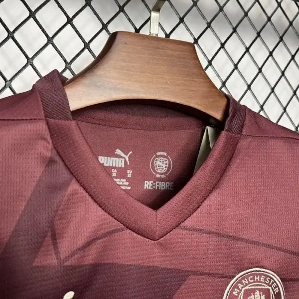 Ensemble enfant Manchester City FC 2024/2025 – Ensemble Second Extérieur Enfant (Couleur Bordeaux)