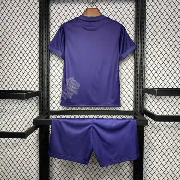Ensemble Enfant Real Madrid 2025/2026 – Édition Y-3 Violet avec Fleur