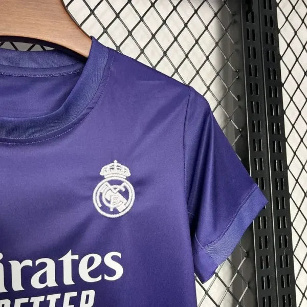 Ensemble Enfant Real Madrid 2025/2026 – Édition Y-3 Violet avec Fleur