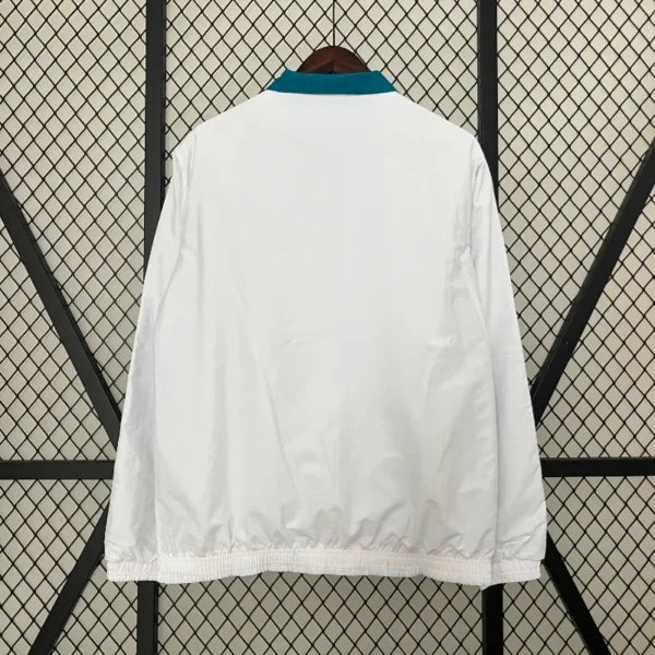 Veste trench-Coat real Madrid Reversbile 24/25 blanc bleu