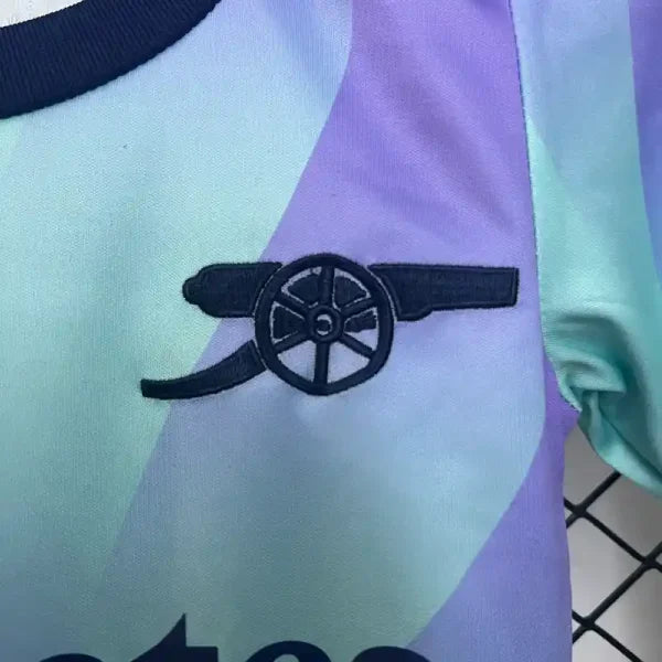 Ensemble Enfant Arsenal Third 2024/2025 – Maillot + Short – Bleu Aqua Violet