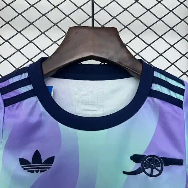 Ensemble Enfant Arsenal Third 2024/2025 – Maillot + Short – Bleu Aqua Violet