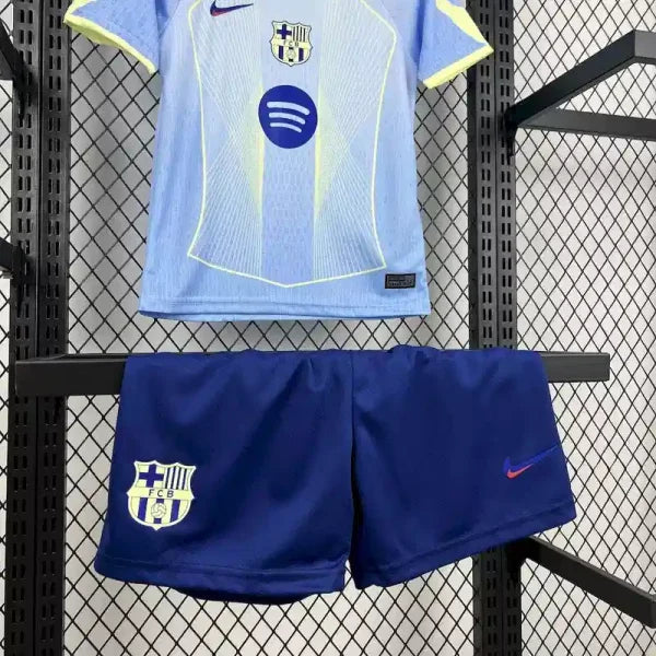 Ensemble Enfant Barcelone Edition spécial 2025/2026 Domicile Bleu Col Jaune