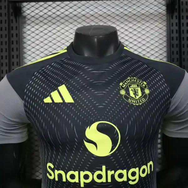 Maillot Manchester United 2025/2026 – Maillot Second Extérieur Joueur (Noir avec Nuances Jaune Fluo)