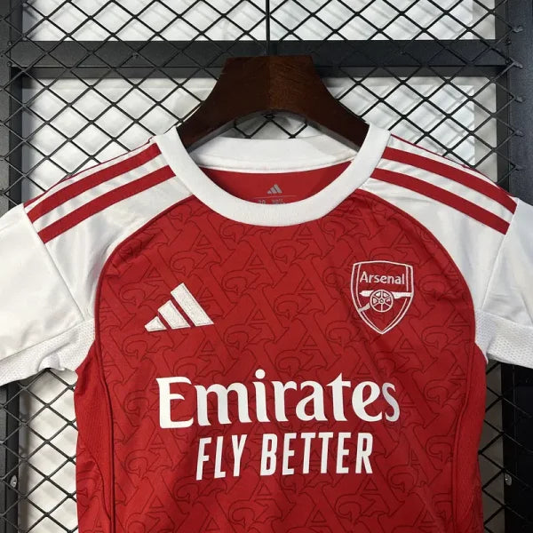 Ensemble Enfant Arsenal Domicile 2025/2026 – Maillot + Short – Rouge ; Blanc