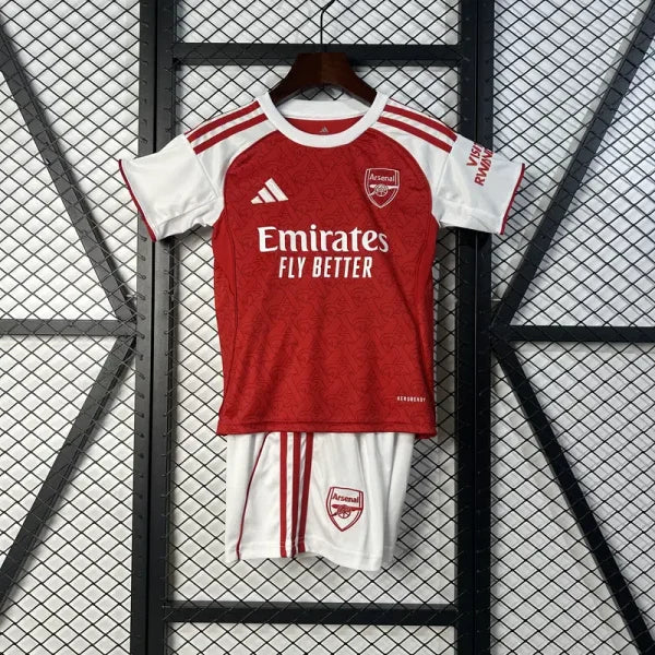 Ensemble Enfant Arsenal Domicile 2025/2026 – Maillot + Short – Rouge ; Blanc