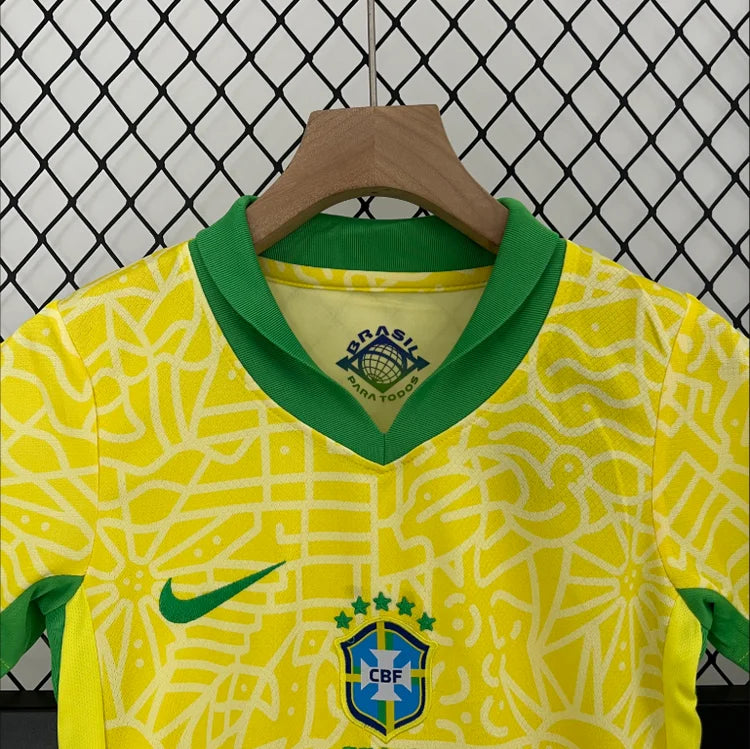 Maillots Enfant Domicile Brésil 2024/2025 Jaune 16-28