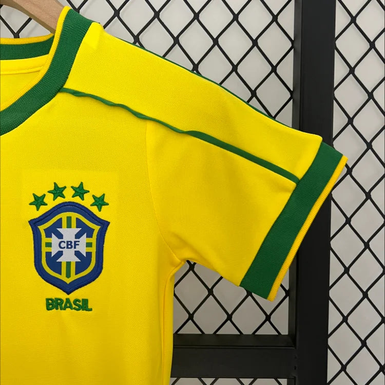 Maillots Enfant Domicile Brésil 1998 Jaune