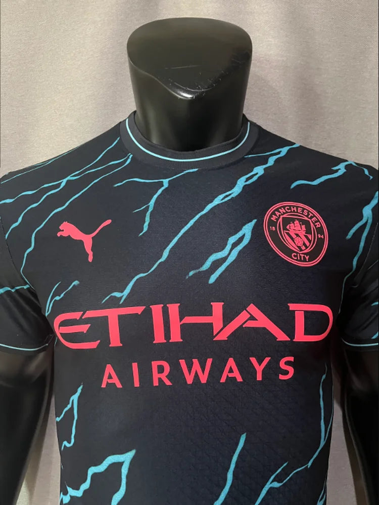Maillots Homme Extérieur Manchester City 23/24 Bleu S-XXL