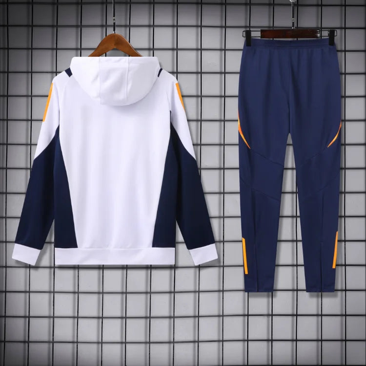 Survêtement Entraînement Real Madrid 2024/2025 Blanc et Bleu Foncé S-XXL