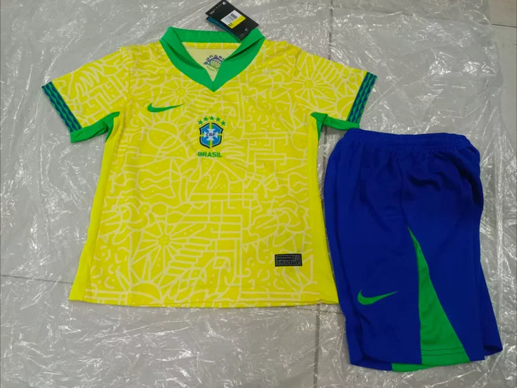 Maillots Enfant Domicile Brésil 2024/2025 Jaune 16-28