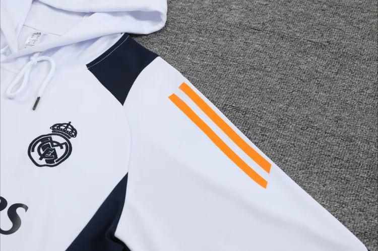 Survêtement Entraînement Real Madrid 2024/2025 Blanc et Bleu Foncé S-XXL
