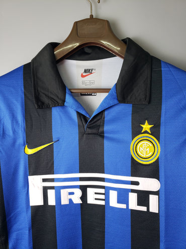 Maillot -« R9 »-Ronaldo 9-Inter Milan Rétro 98/99 Maillot Domicile- Manche Longues