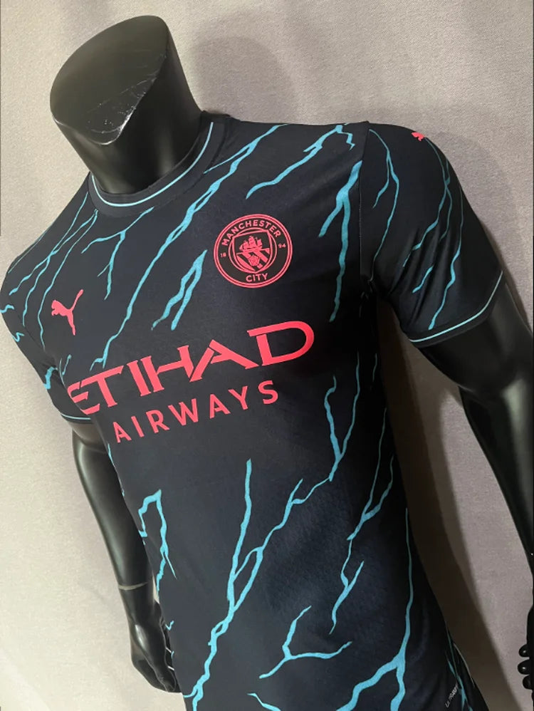 Maillots Homme Extérieur Manchester City 23/24 Bleu S-XXL