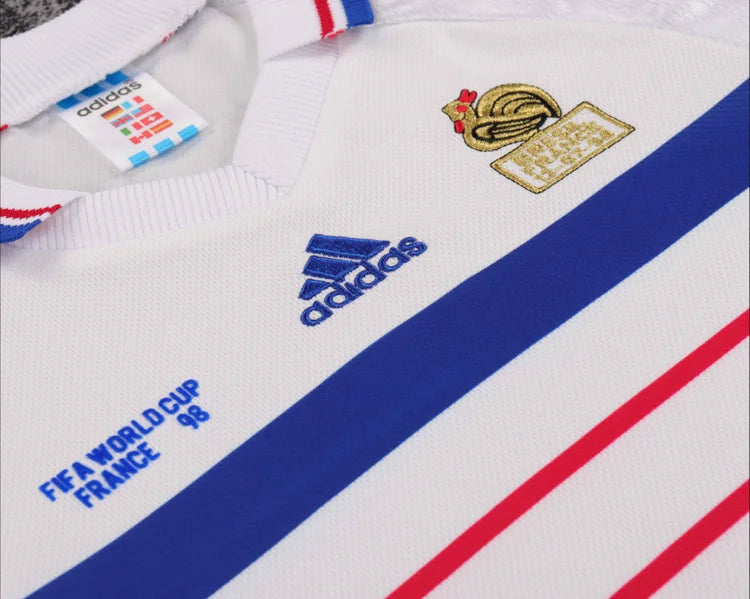 Maillots Retro Extérieur France 1998 Blanc taille 16-28