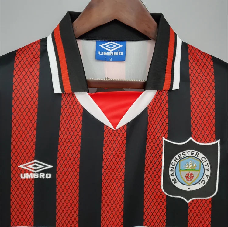 Maillots Retro Extérieur Manchester City 94/96 Rouge S-XXL