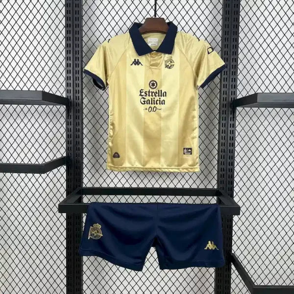 Ensemble Enfant Spécial Édition Deportivo La Coruña 2025/2026 – Manches Courtes 25e Anniversaire du Titre 