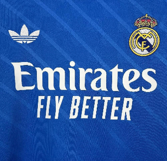 Maillot Real Madrid 2025/2026 – Second Extérieur-Bleu-Manches Longues - Hommes
