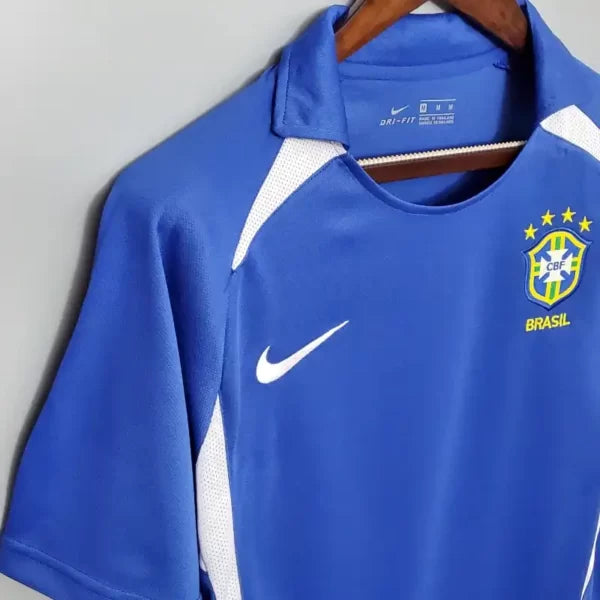 Maillot Brésil Rétro 2002 Maillot Extérieur- Manche Courtes