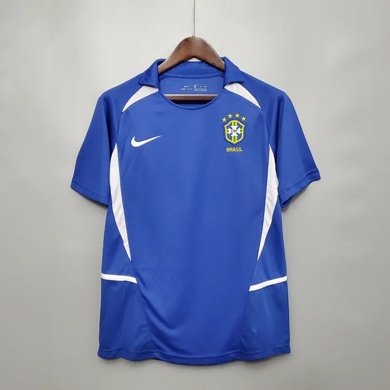 Maillot Brésil Rétro 2002 Maillot Extérieur- Manche Courtes