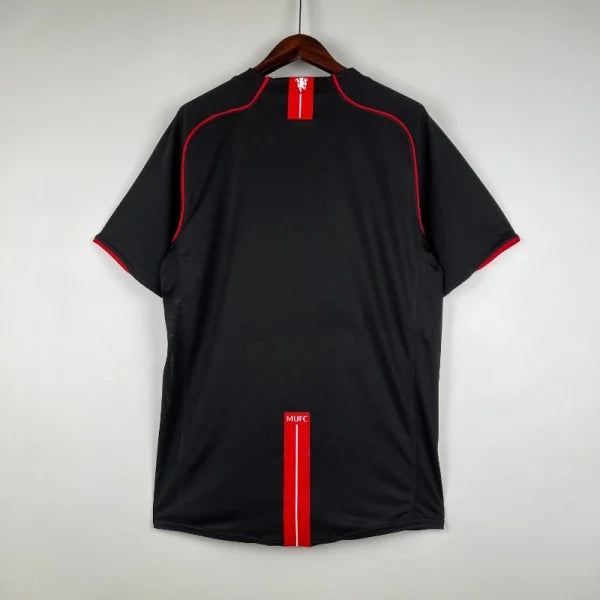 Maillot Manchester United 2007/2008 – Maillot Extérieur Rétro Homme (Noir)
