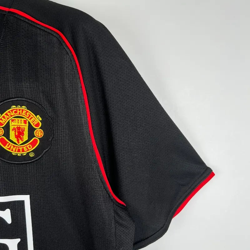 Maillot Manchester United 2007/2008 – Maillot Extérieur Rétro Homme (Noir)