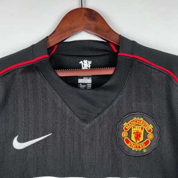 Maillot Manchester United 2007/2008 – Maillot Extérieur Rétro Homme (Noir)
