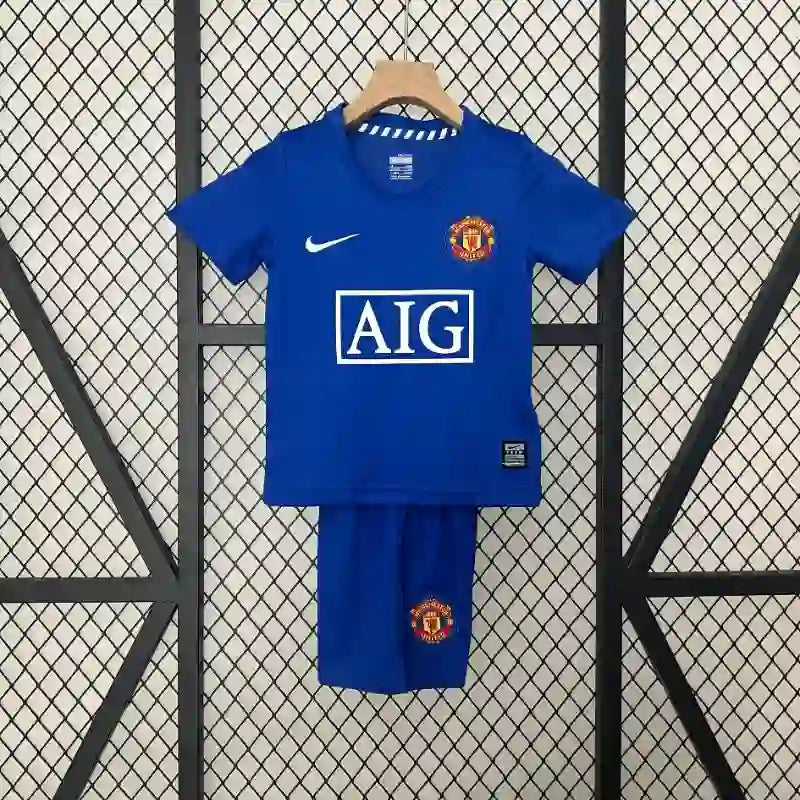 Ensemble enfant Manchester United 2008/2009 – Ensemble Third Away Enfant (Rétro Bleu)
