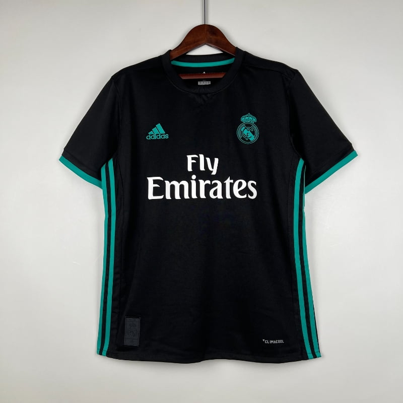 Maillot Real Madrid Rétro Homme 2017/2018 – Third Noir Manches Bleues