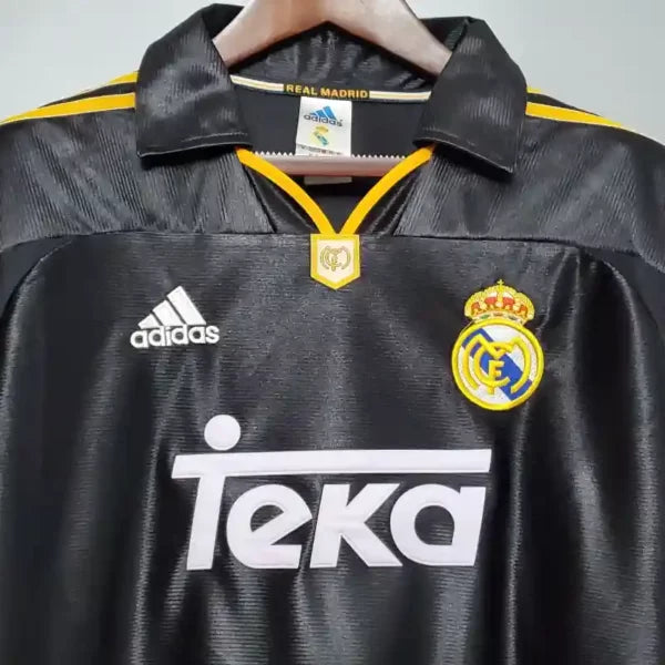 Maillot Real Madrid Rétro Homme 1998/1999 – Extérieur Noir/ Or
