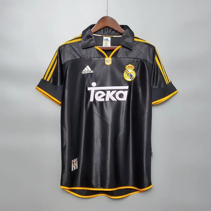 Maillot Real Madrid Rétro Homme 1998/1999 – Extérieur Noir/ Or