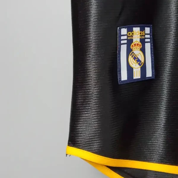 Maillot Real Madrid Rétro Homme 1998/1999 – Extérieur Noir/ Or