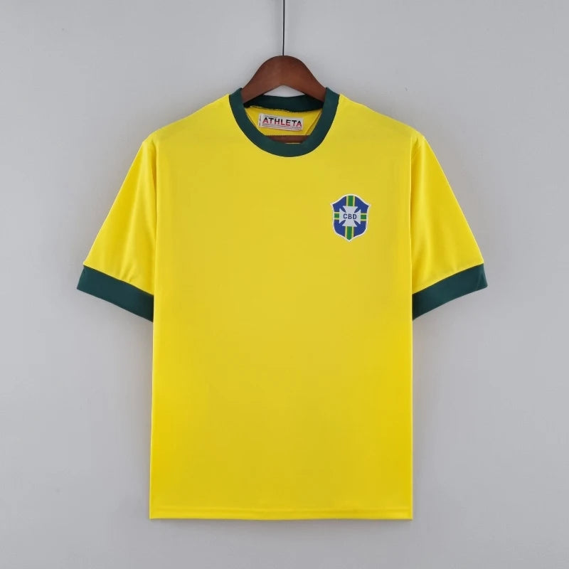 Maillot Brésil Rétro 1970 Maillot Domicile- Manche Courtes