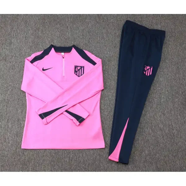 Ensemble Homme Atlético de Madrid 2024/2025 – Haut Rose & Jogging Bleu Foncé